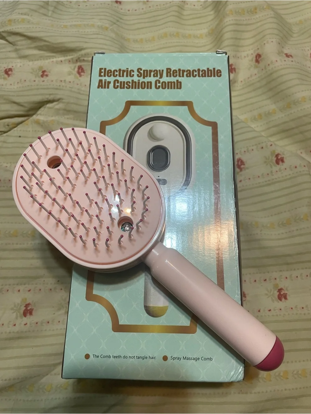 Electric Spray Retractable Air Cushion Comb - Pink